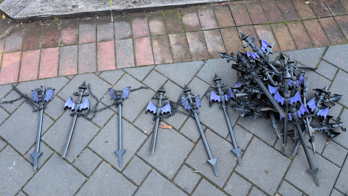 Set of Decorative Halloween Bat Fence Stakes