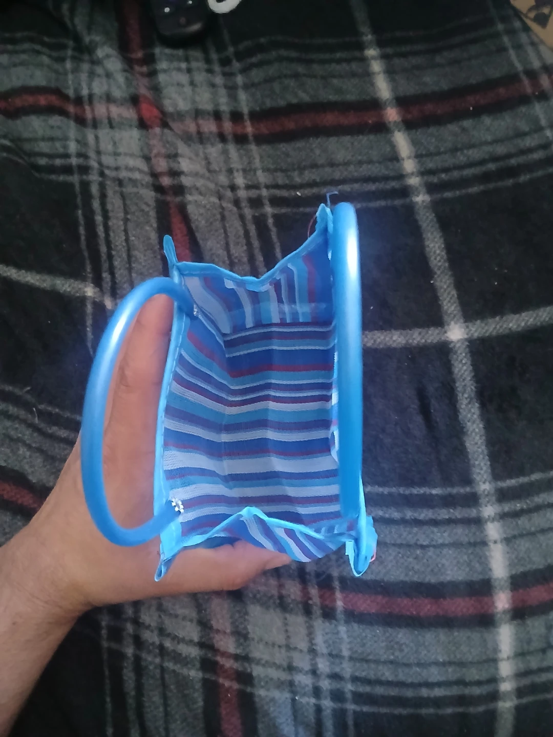 Small Striped Mesh Tote Bag - photo 2