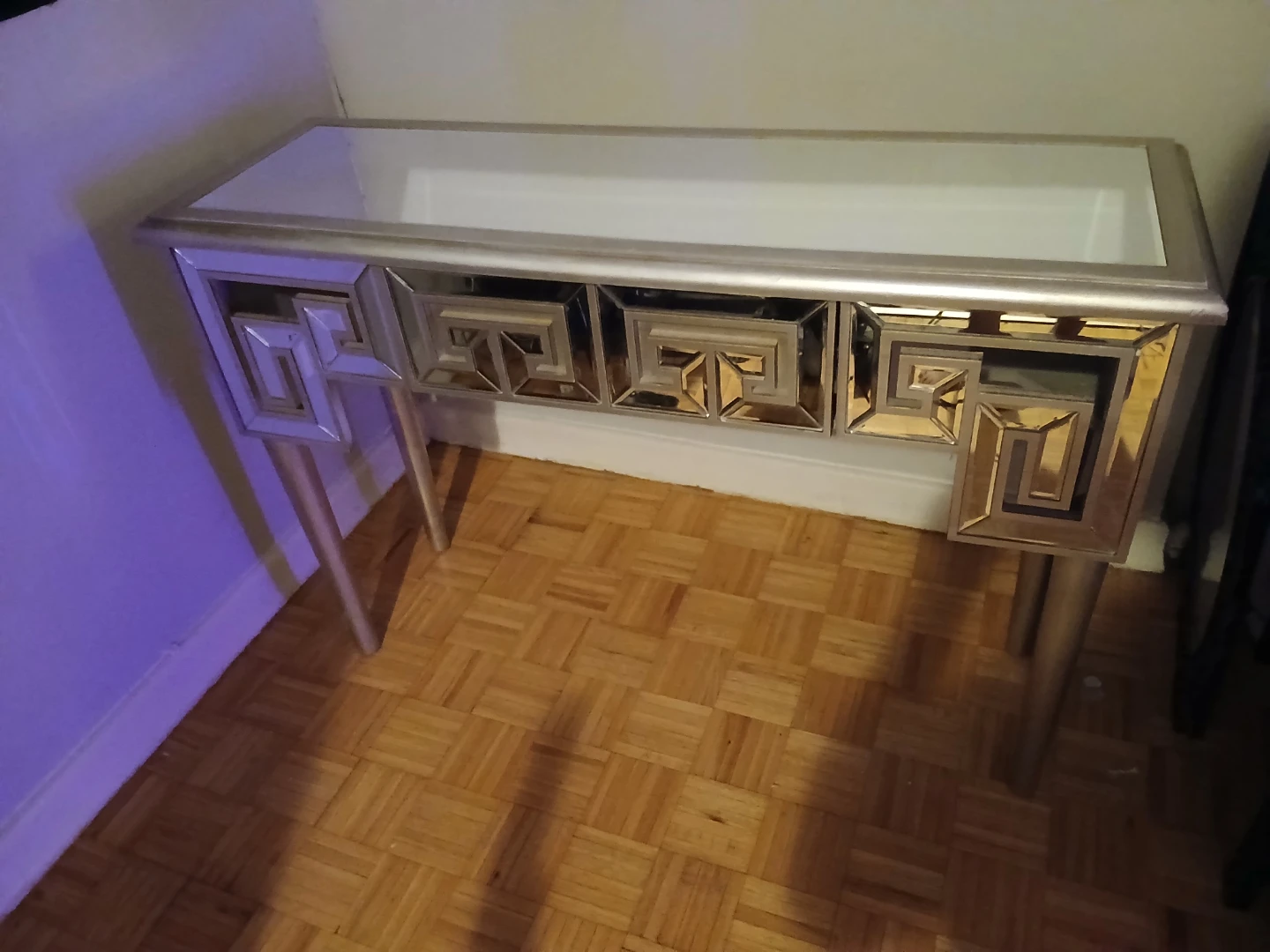 Mirrored Greek Key Console Table - photo 4