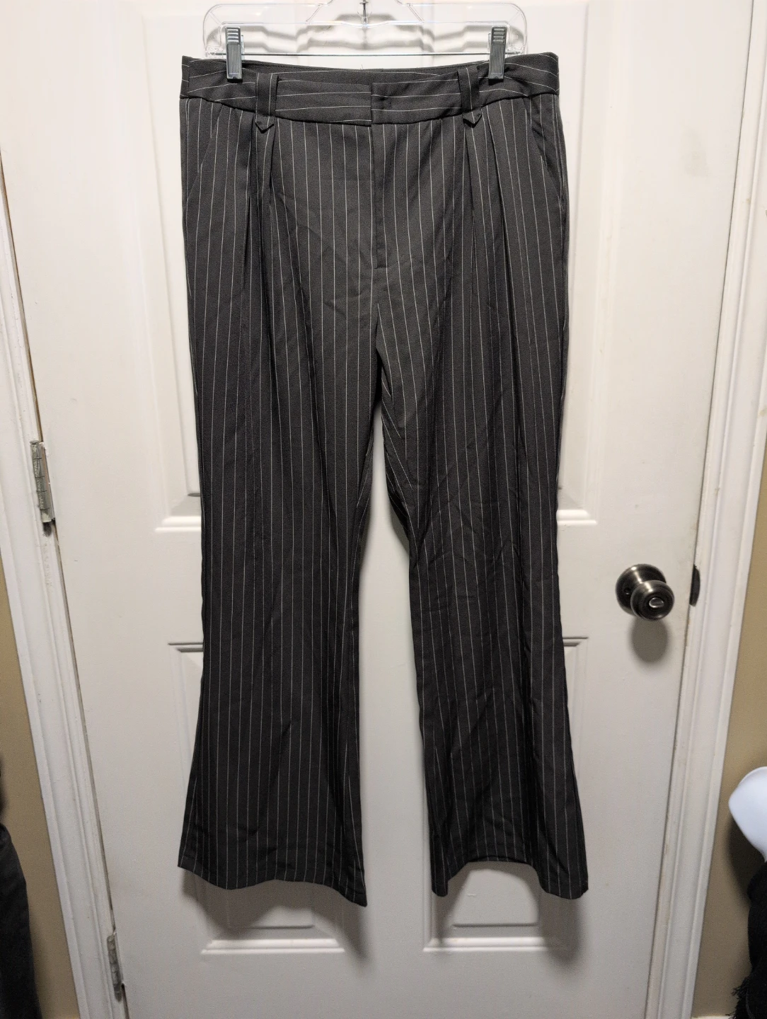 Grey Pinstripe Trousers
