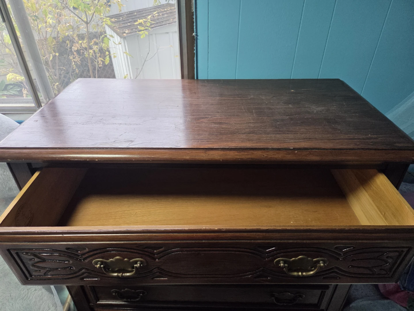 Vintage Five-Drawer Wooden Dresser - photo 2