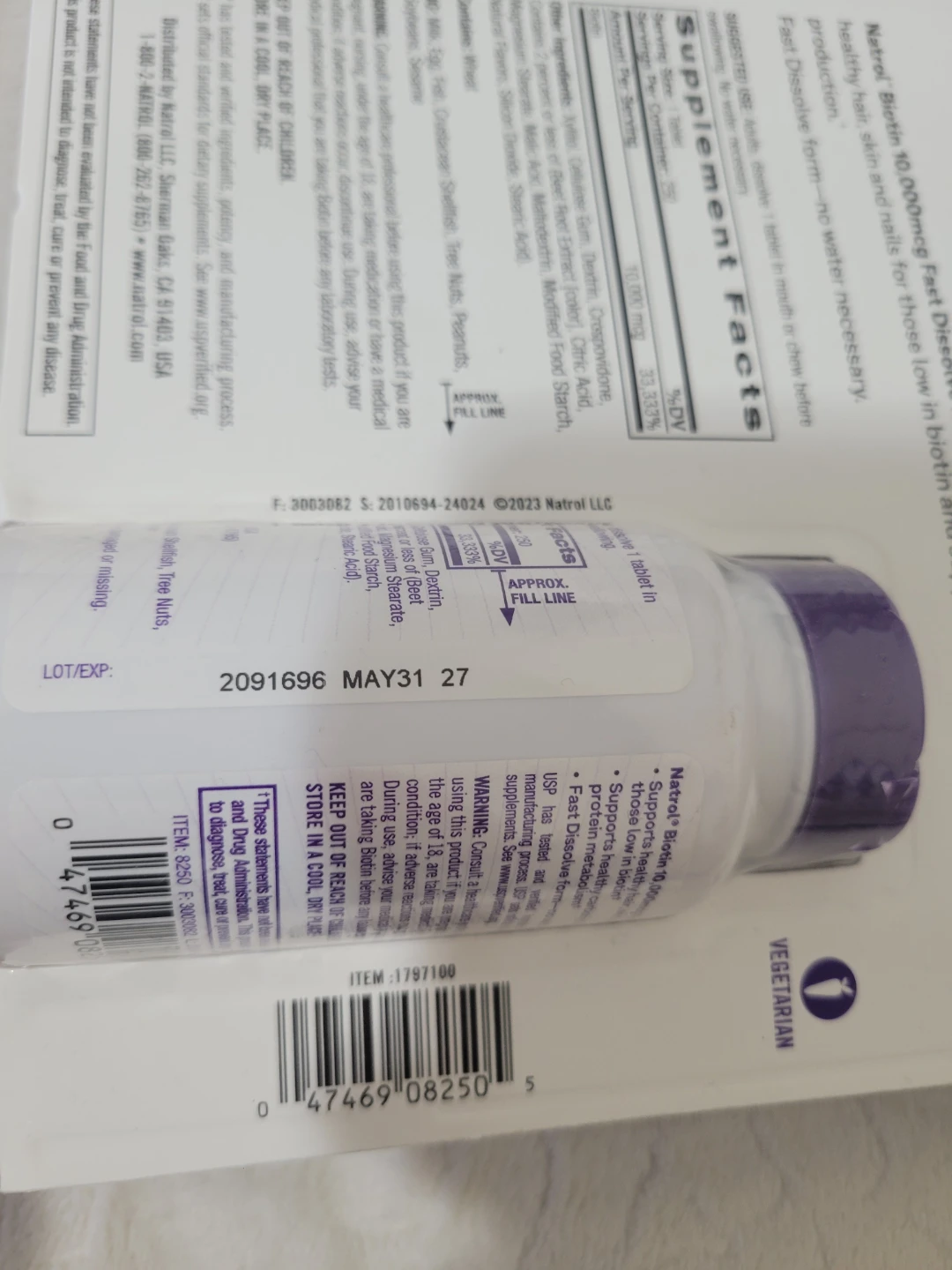 Natrol Biotin 10,000mcg 250 Tablets Strawberry - photo 2