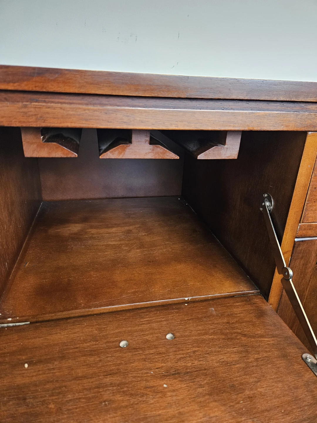 Wooden Sideboard with Stone Tile Top and dining room table. - photo 5