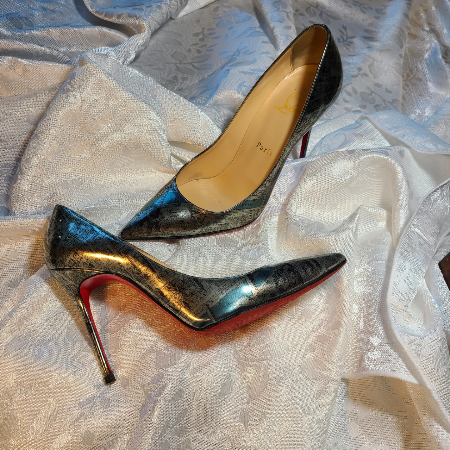 Christian Louboutin Newspaper Print Heels - photo 3