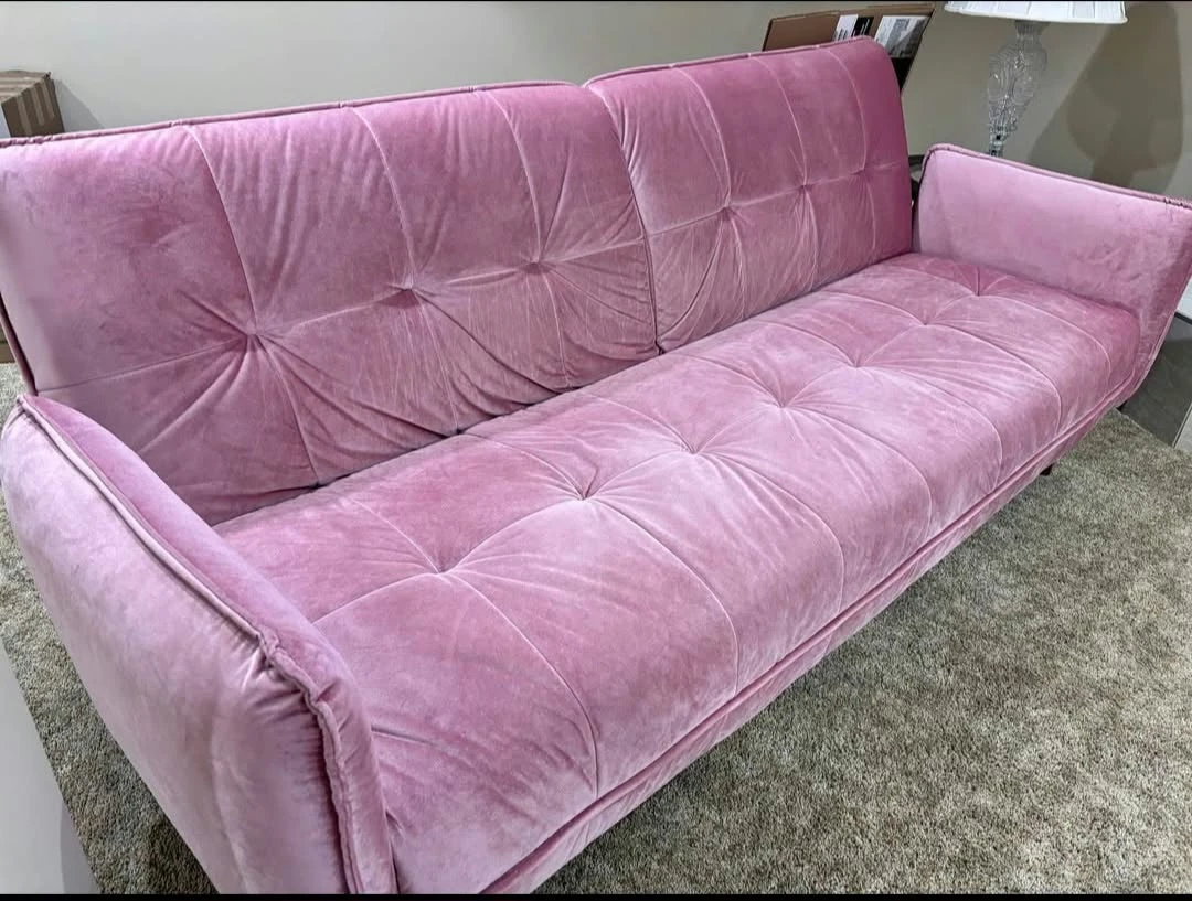 Free delivery pink velvet sofa