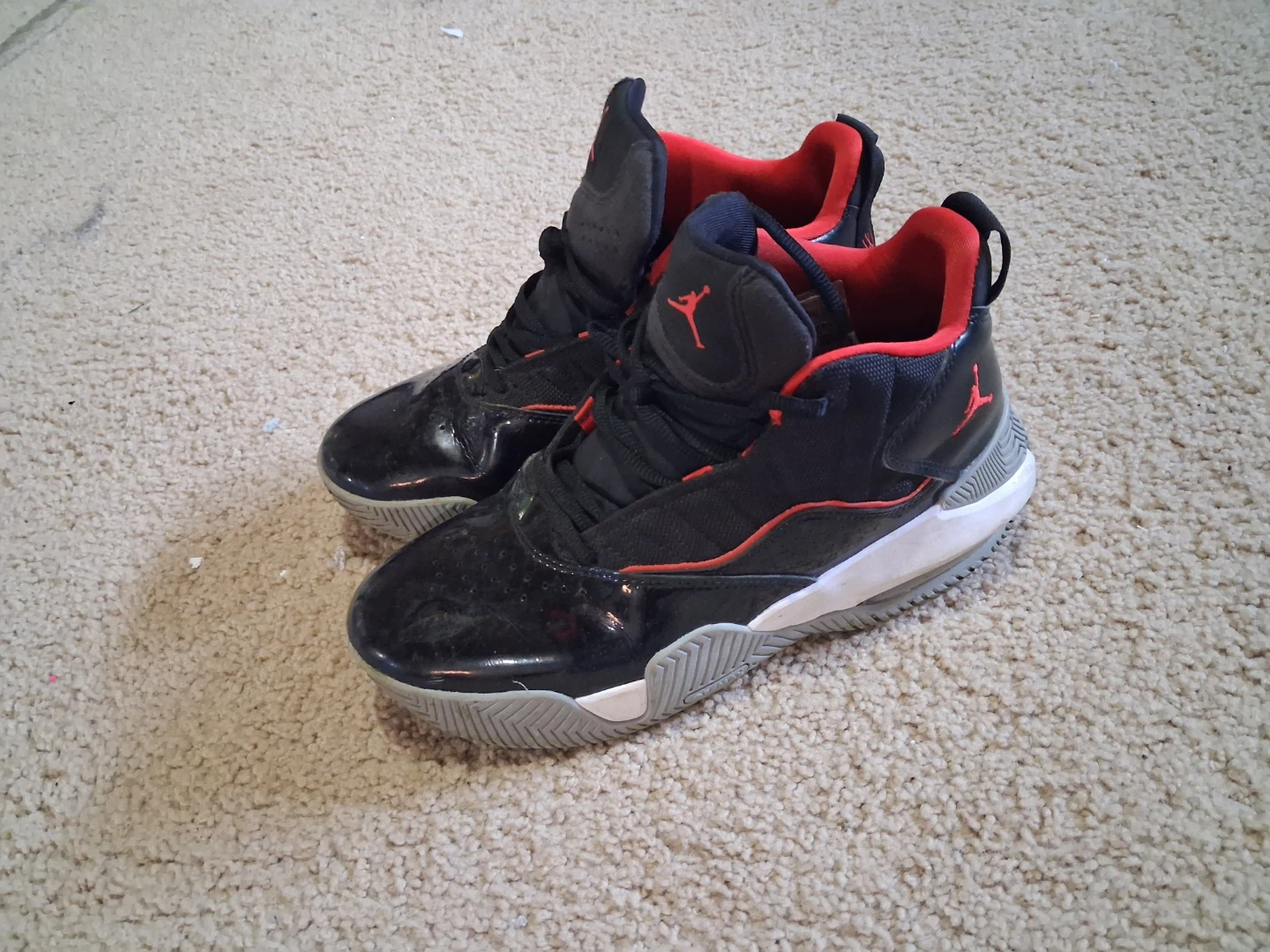 Jordan Flight Basketball Shoes Black and Red