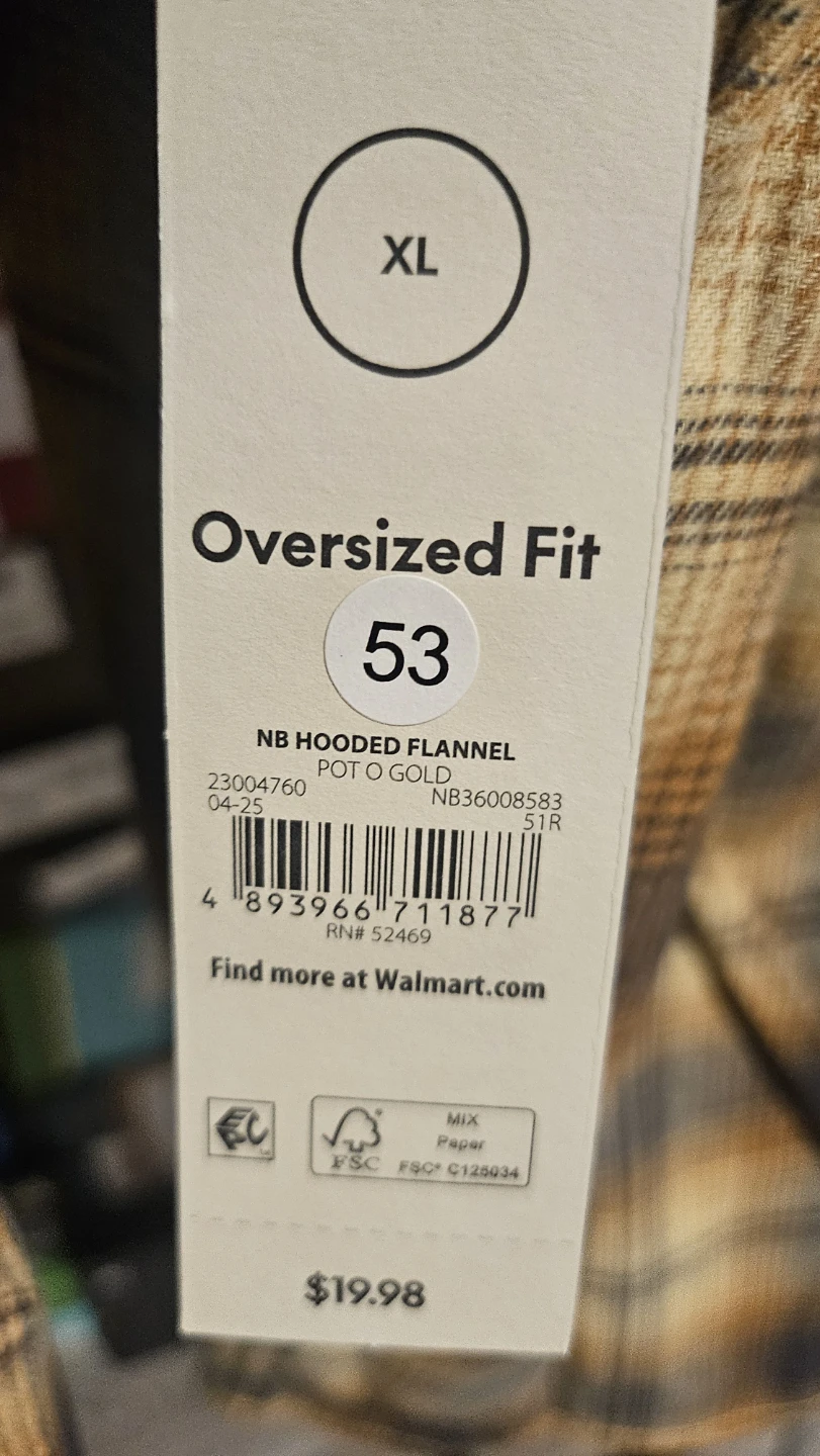 No Boundaries Hooded Flannel Shirt Gold Plaid XL - photo 5
