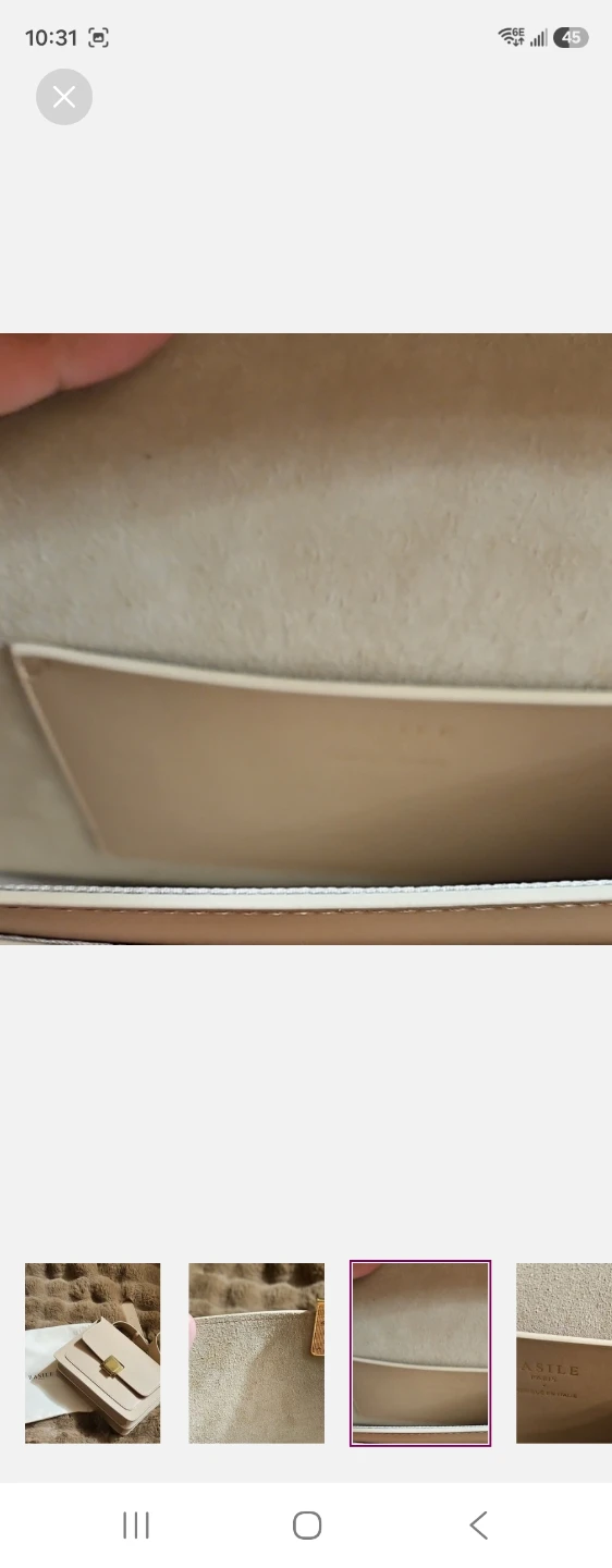 Basile Paris Cream Leather Crossbody Bag - photo 3