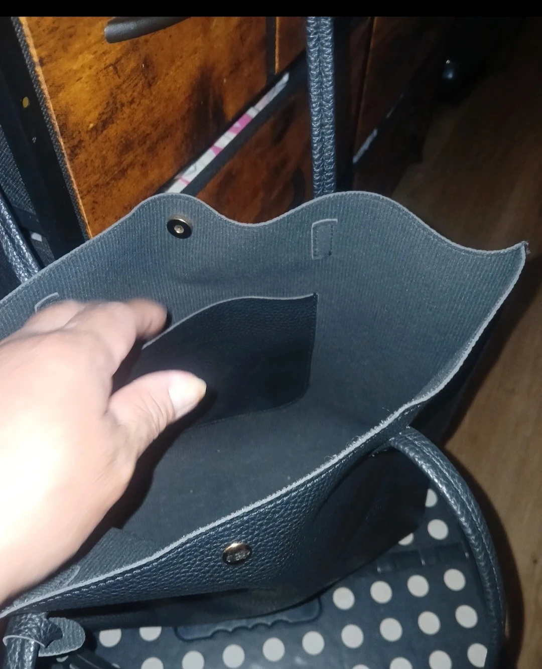 Black Pebbled Leather Tote Bag - photo 2