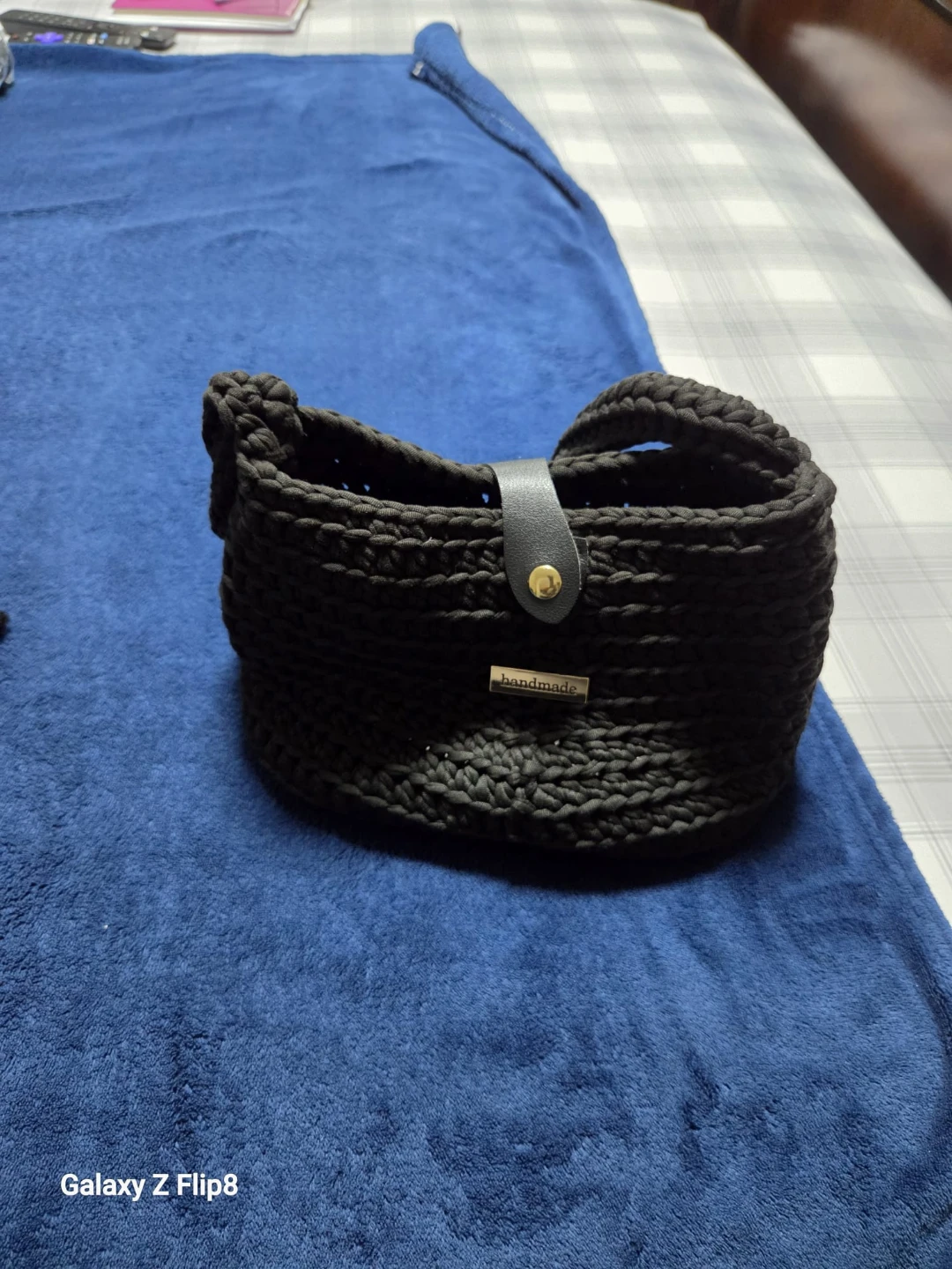 Handmade Black Crochet Handbag