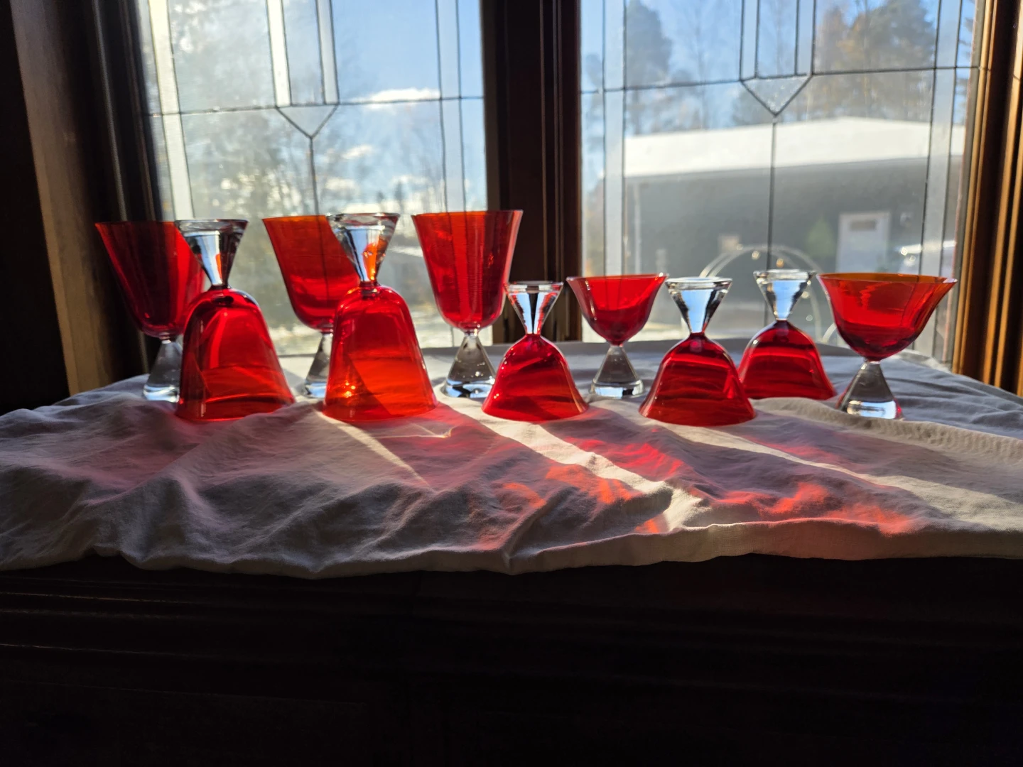Vintage Ruby Red Cocktail &Sherbet Glasses - photo 2