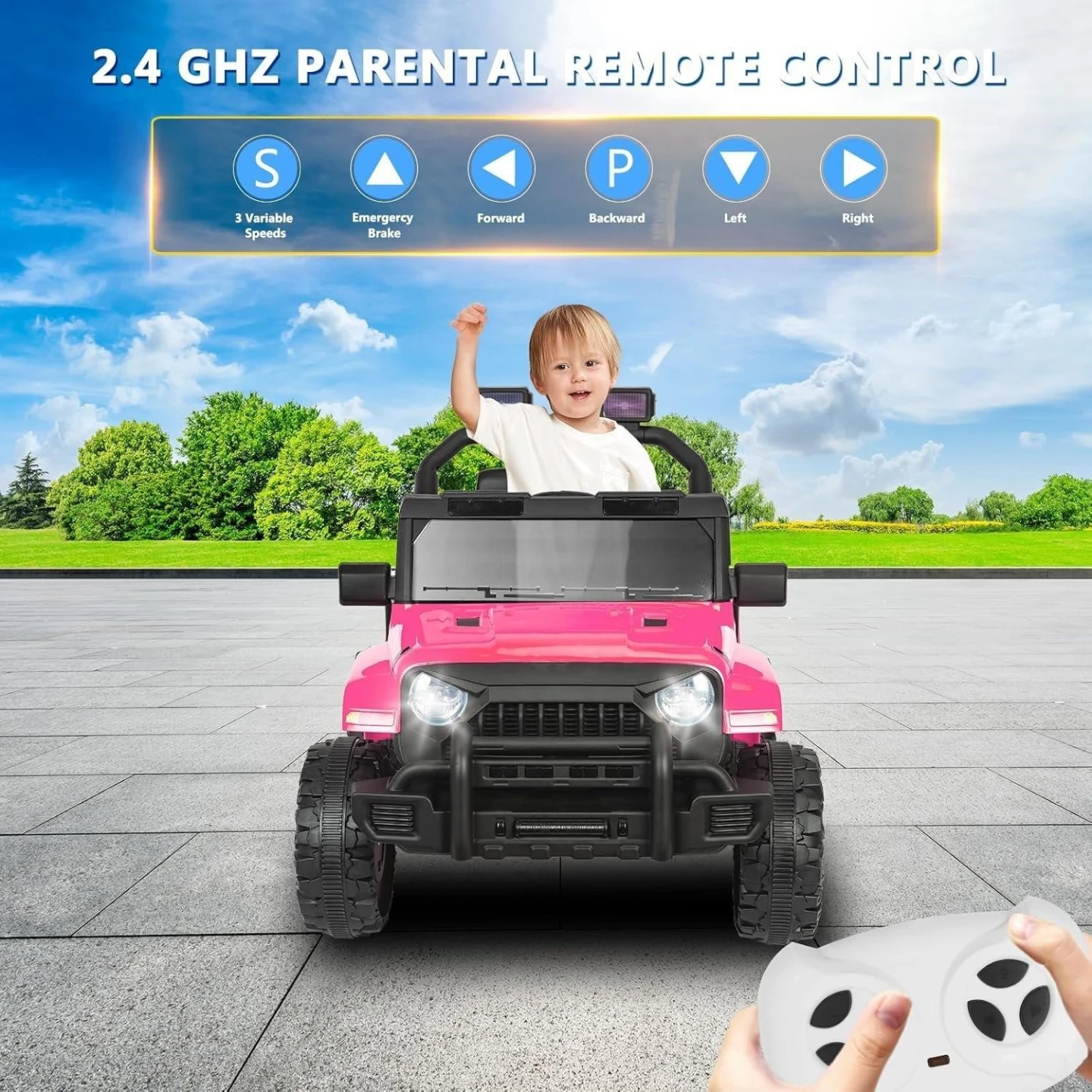 New<> Kids Pink Ride-On SUV Jeep with Remote Control - photo 4