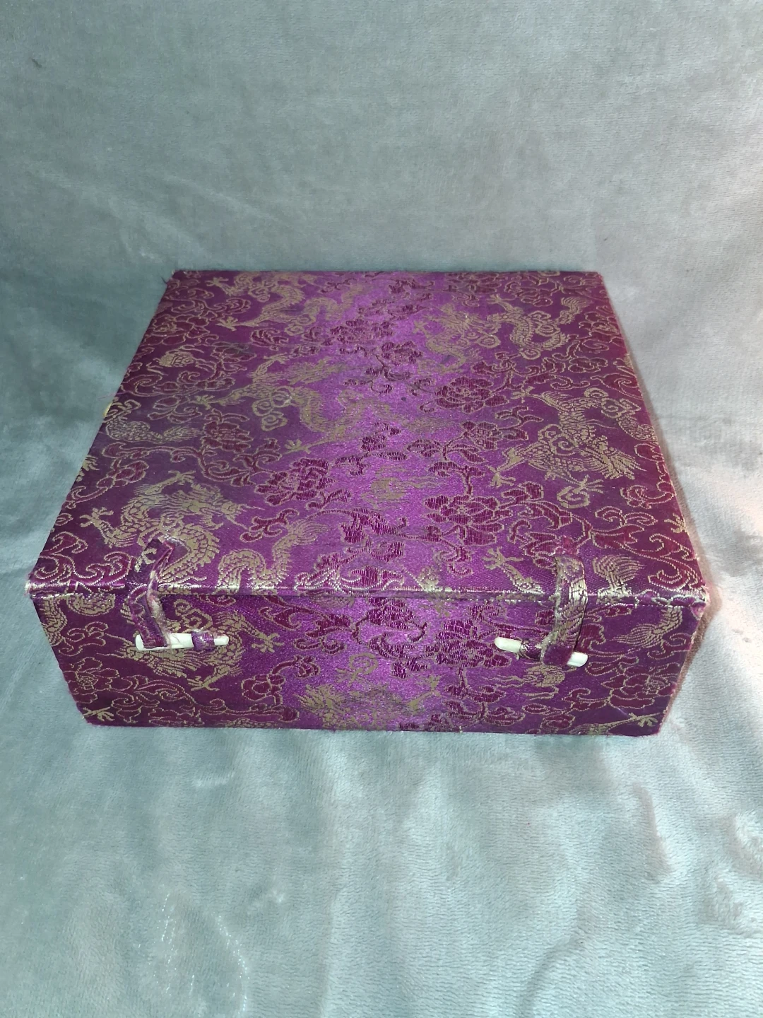 Vintage Purple Silk Covered Storage Box