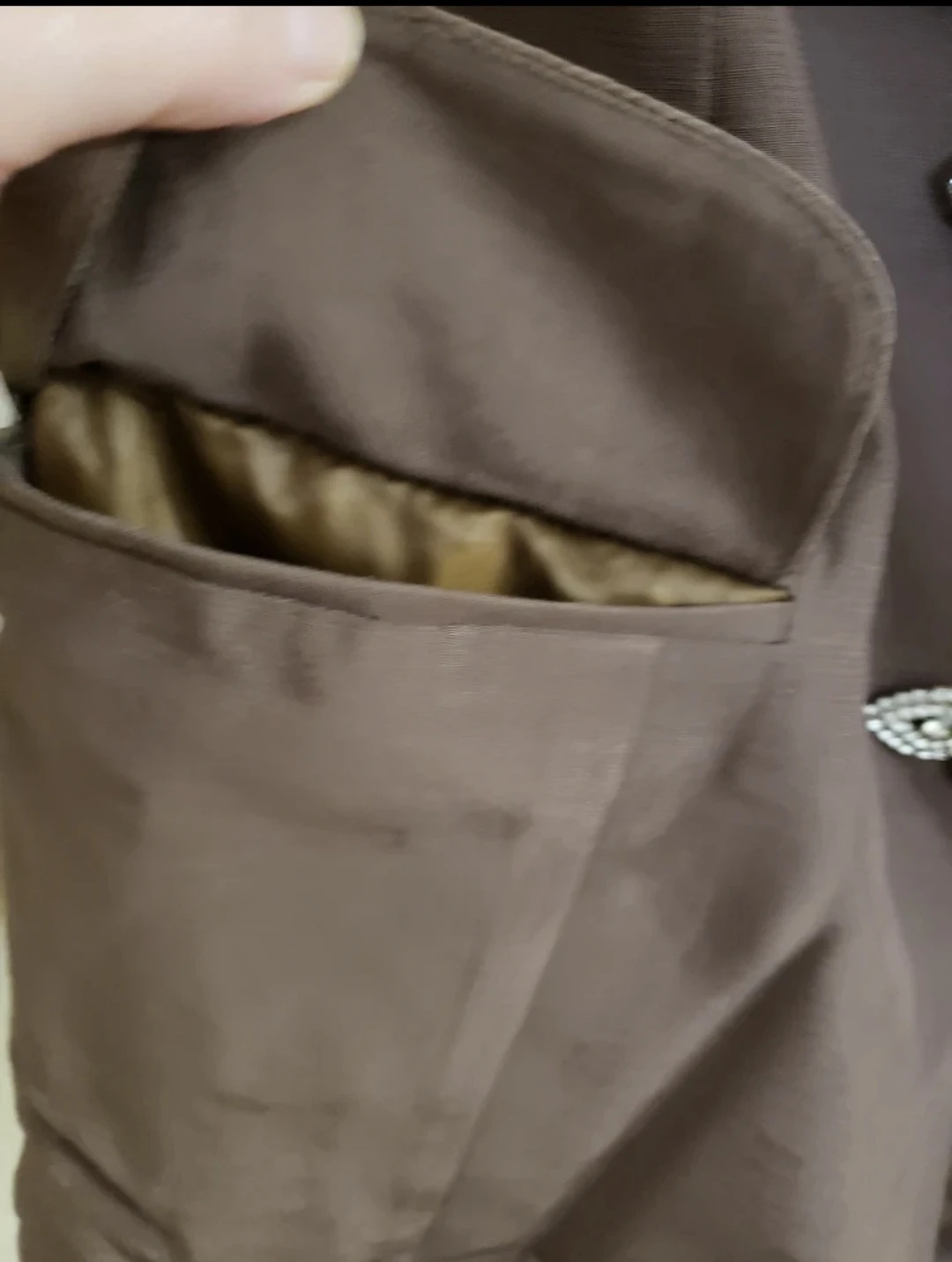 Brown Satin Trouser Suit with Crystal Embellishments - photo 5