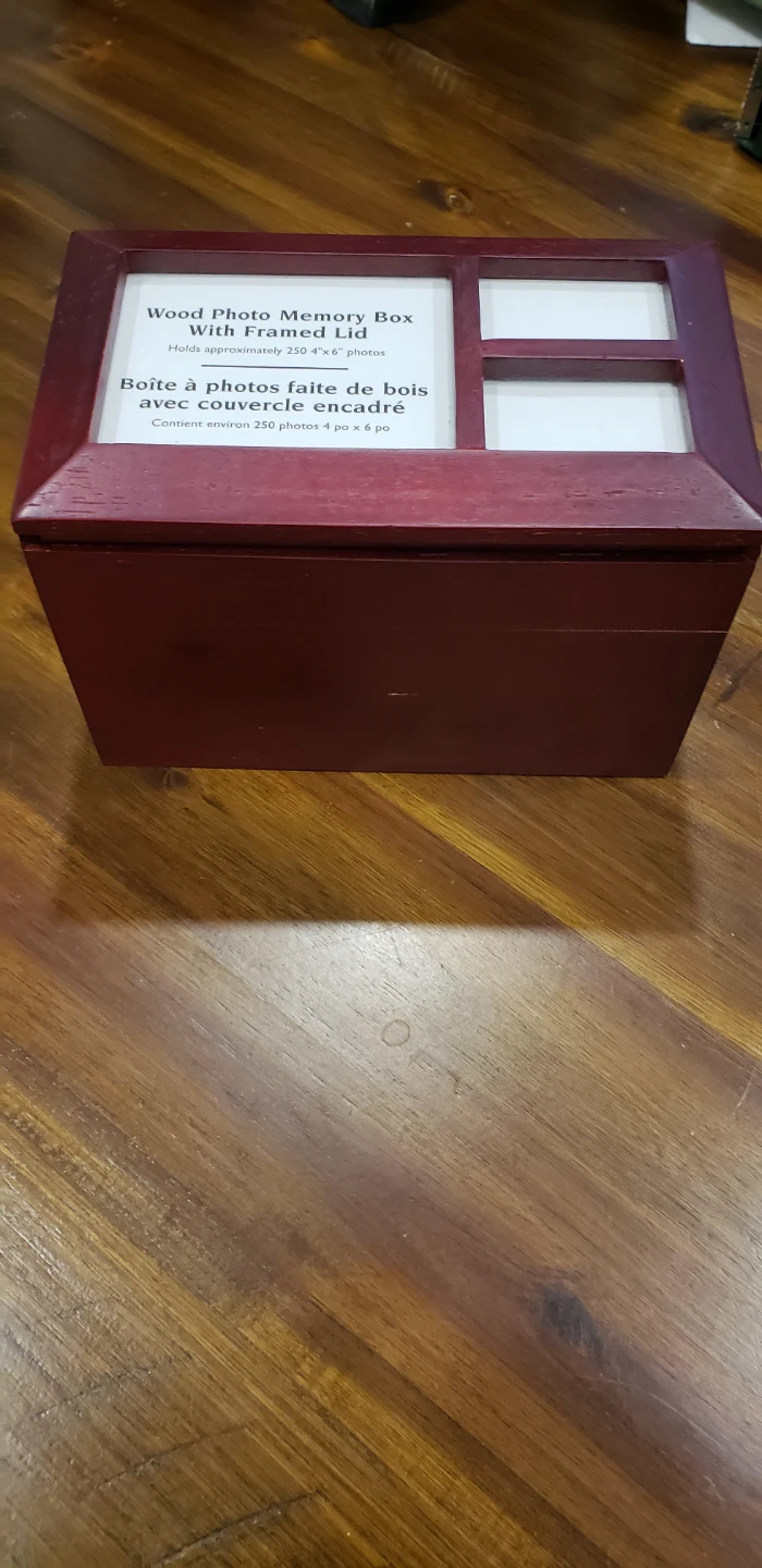 Wood Photo Memory Box with Framed Lid - photo 3