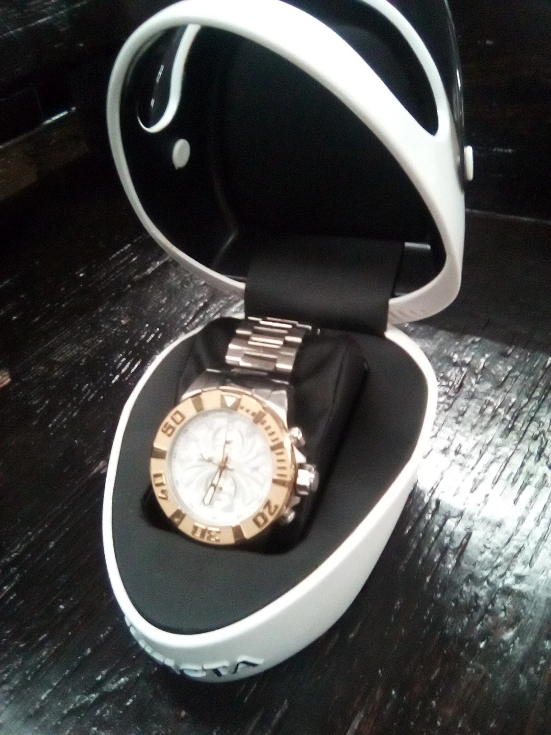 Invicta Watch with White Helmet Case