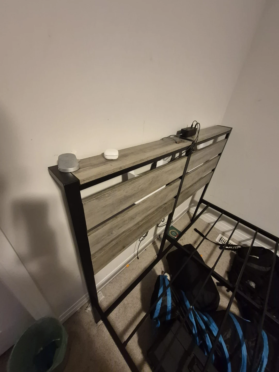 Metal and Wood Panel Bed Frame (Full/Double) - photo 2