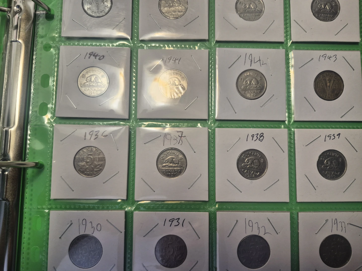 Collection of Vintage Canadian 5 Cent Coins pc28 - photo 4
