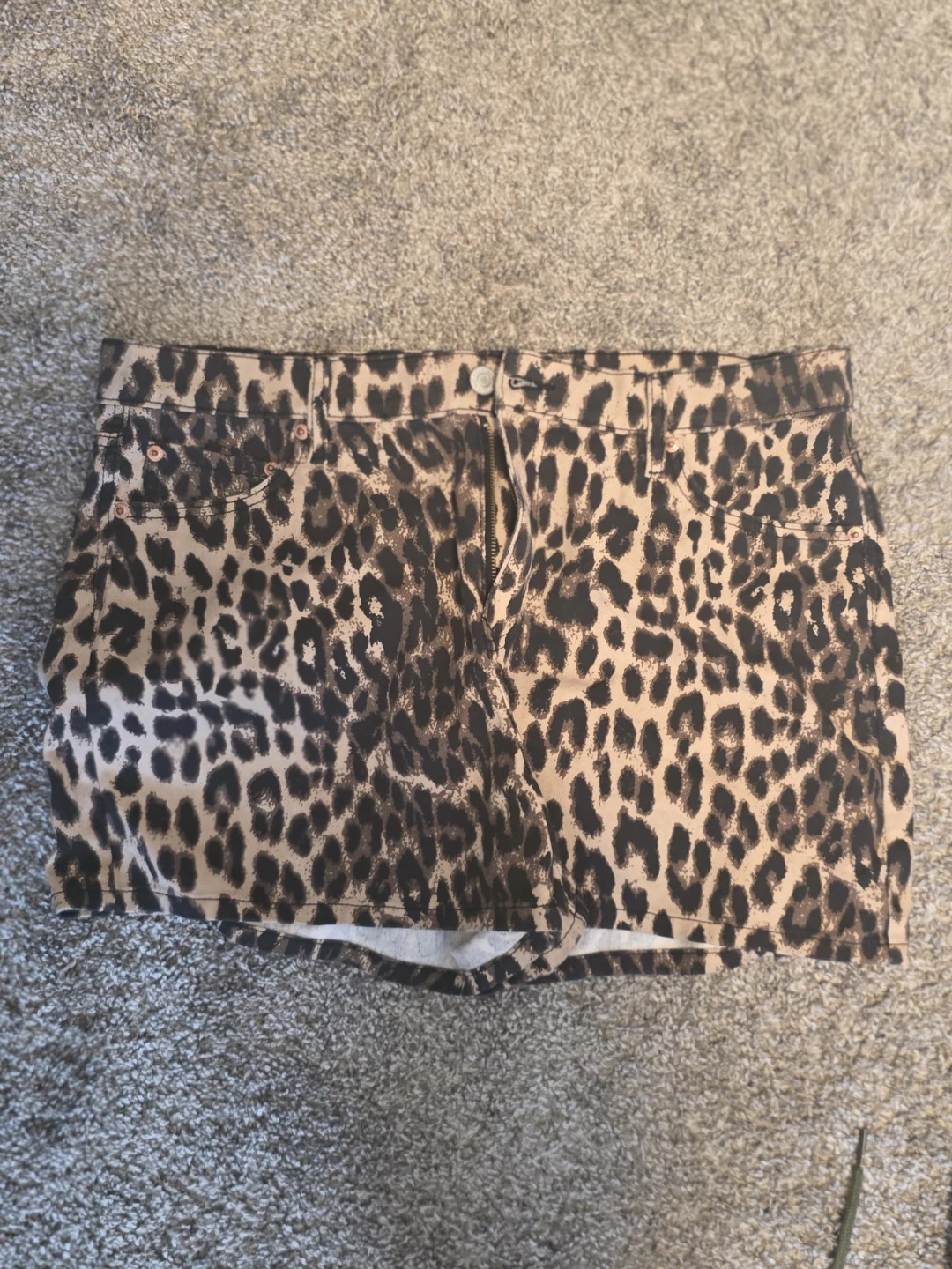 Bluenotes Denim Leopard Print Shorts