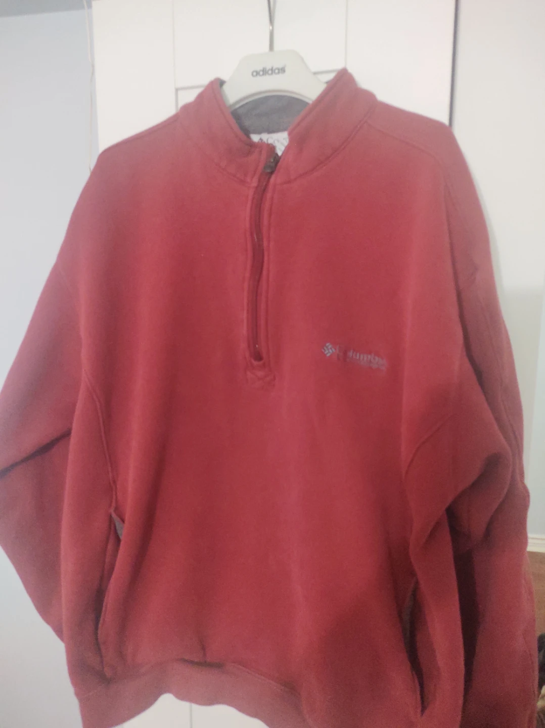 Columbia Red Quarter-Zip Fleece medium