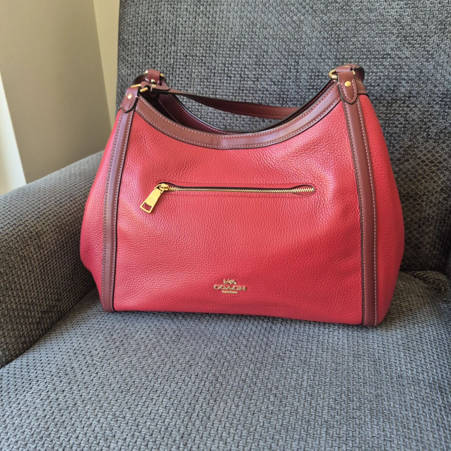 NEW Coach Red Leather Shoulder Bag - photo 2