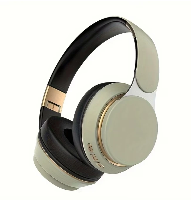 White Over-Ear Wireless Headphones with Gold Accents - photo 4