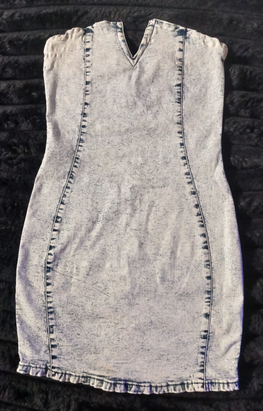 Acid Wash Denim Strapless Mini Dress - photo 2