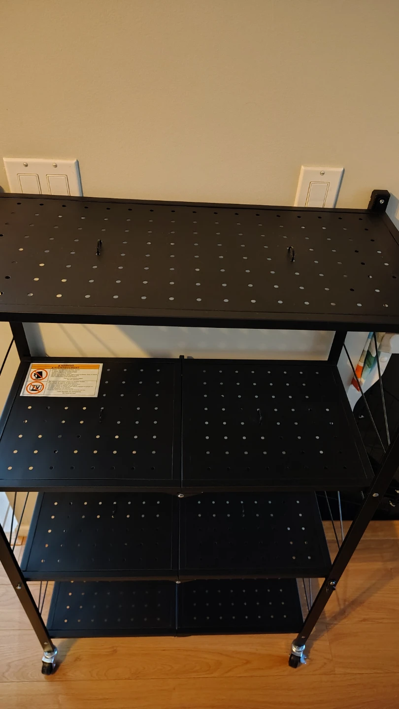 Black 4-Tier Folding Metal Shelving Rack - photo 3