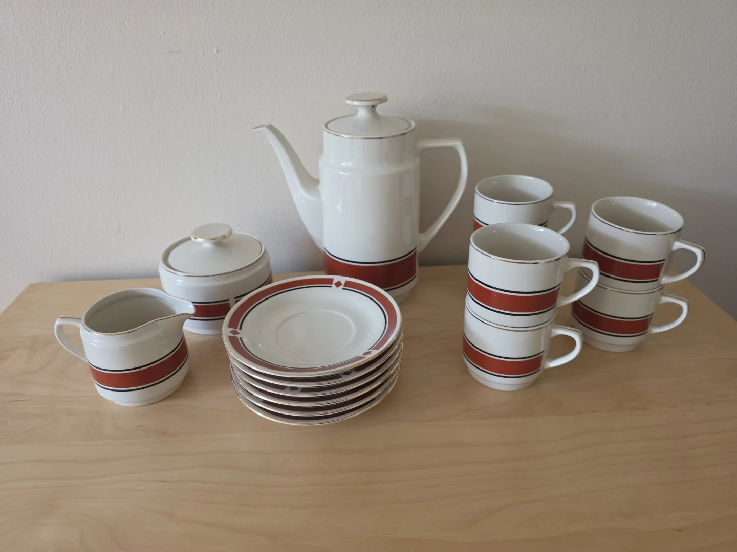 Vintage MCM Kun Lun Porcelain Coffee / Tea Set - 15 Piece - photo 2
