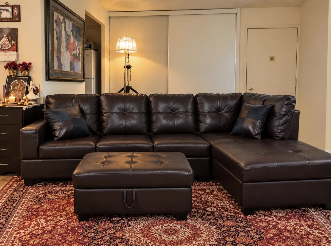 Latitude Run Sectional Sofa with Chaise & Storage Ottoman