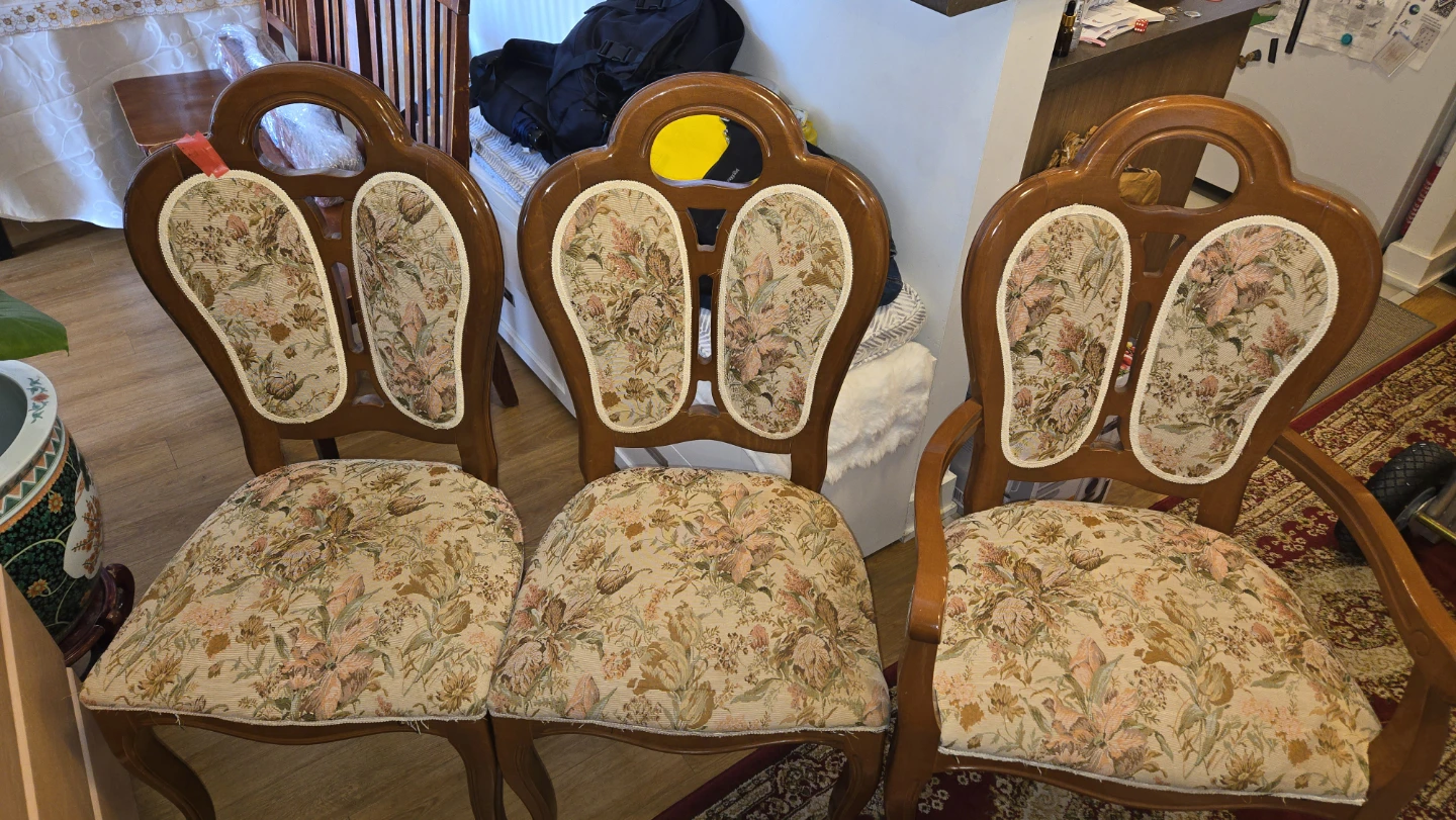 Vintage Floral Wooden Dining Chairs - photo 2