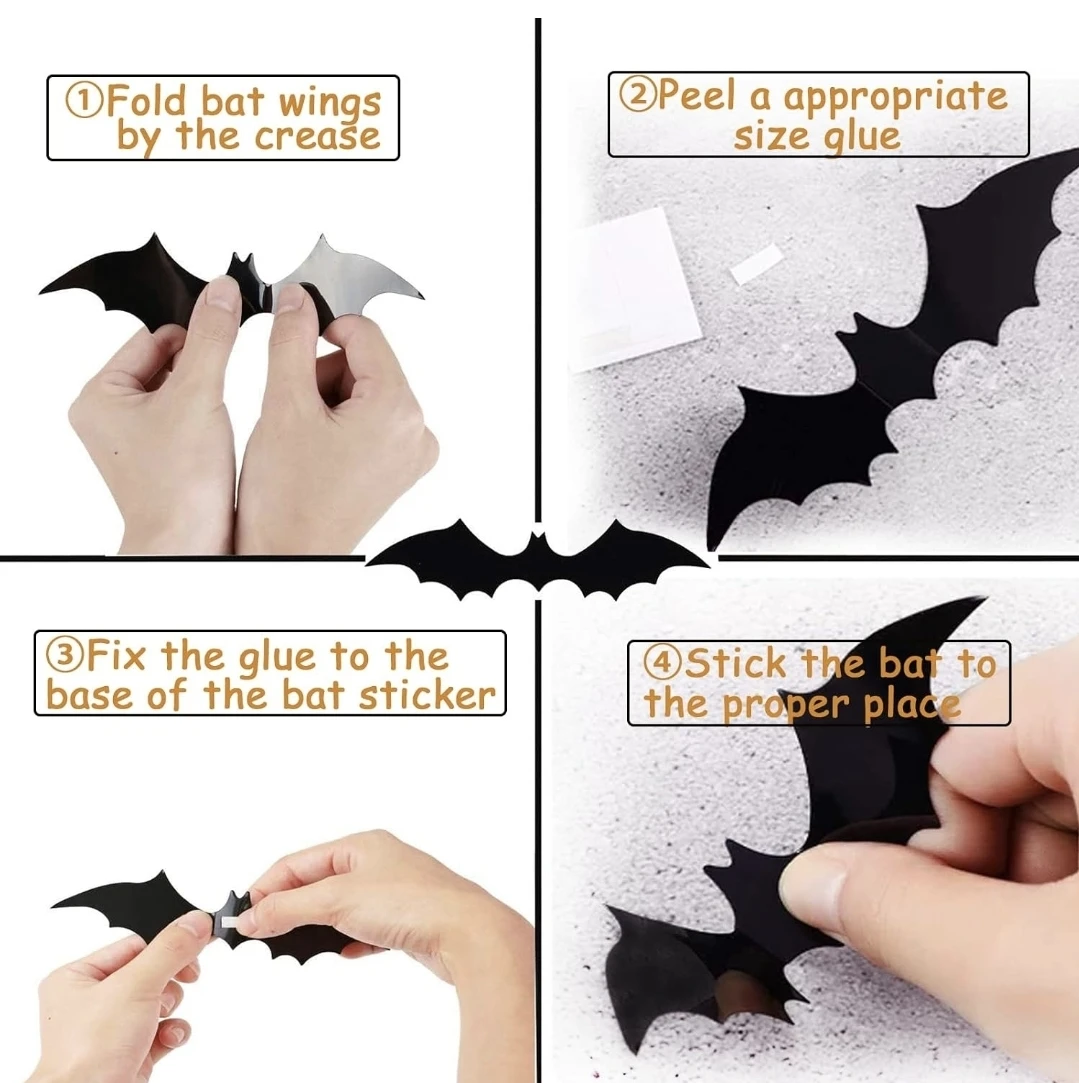 3D bat Sticker for Halloween Decoration - photo 3