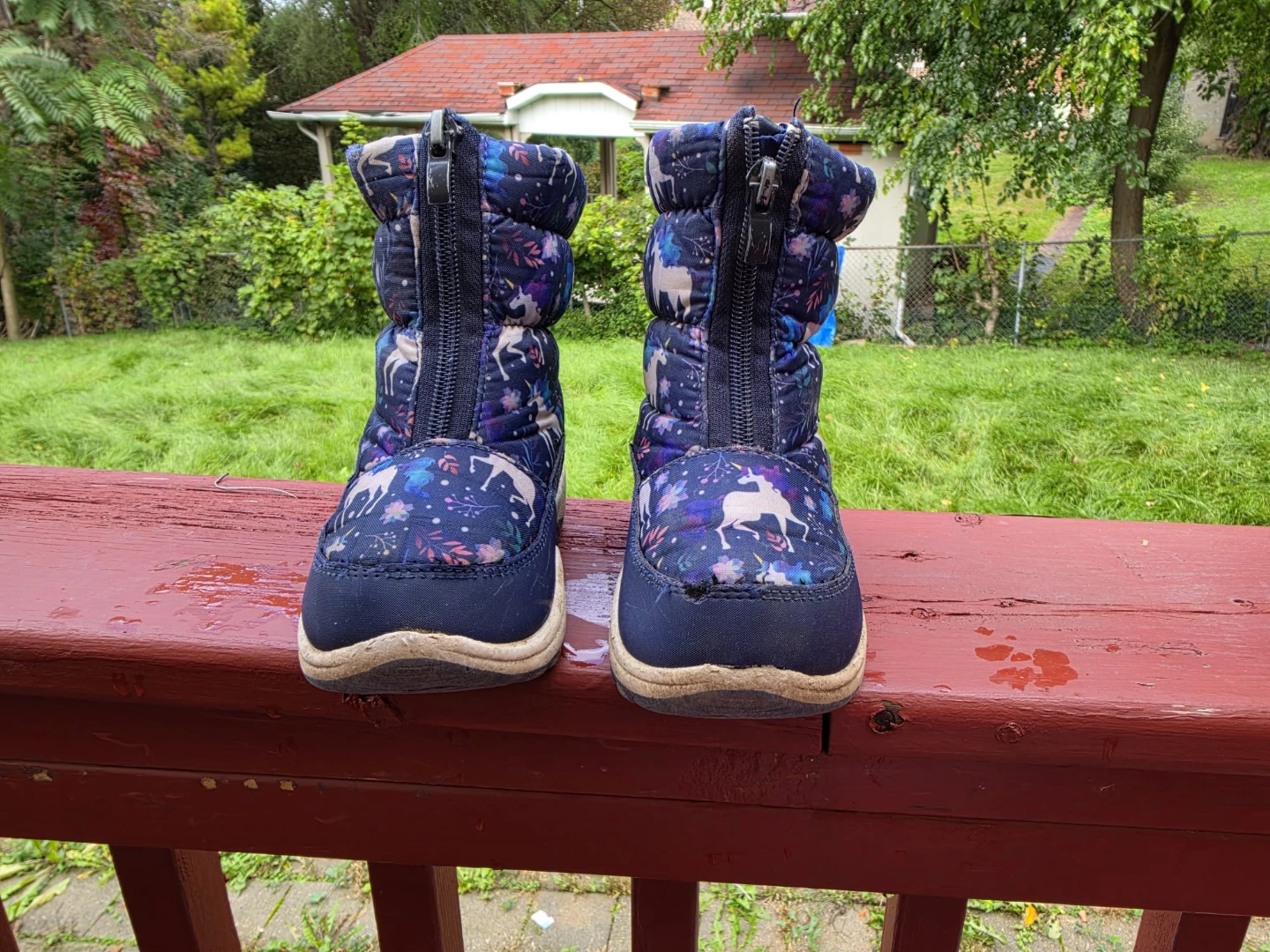 Girls Navy Unicorn Winter Boots - photo 2