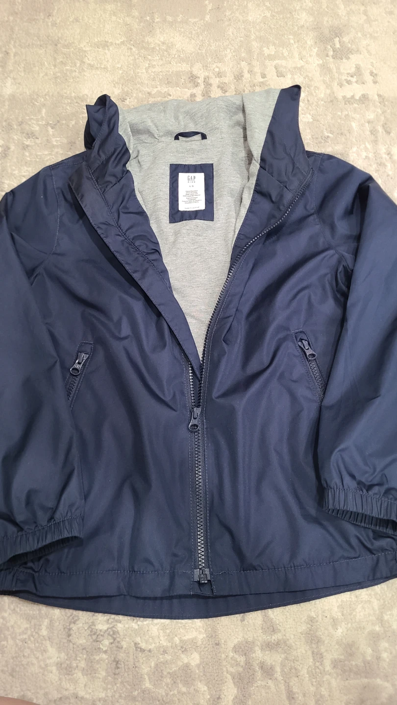 Gap Kids Water/Wind Resistant Navy Hooded Jacket (Large 10-11) - photo 2