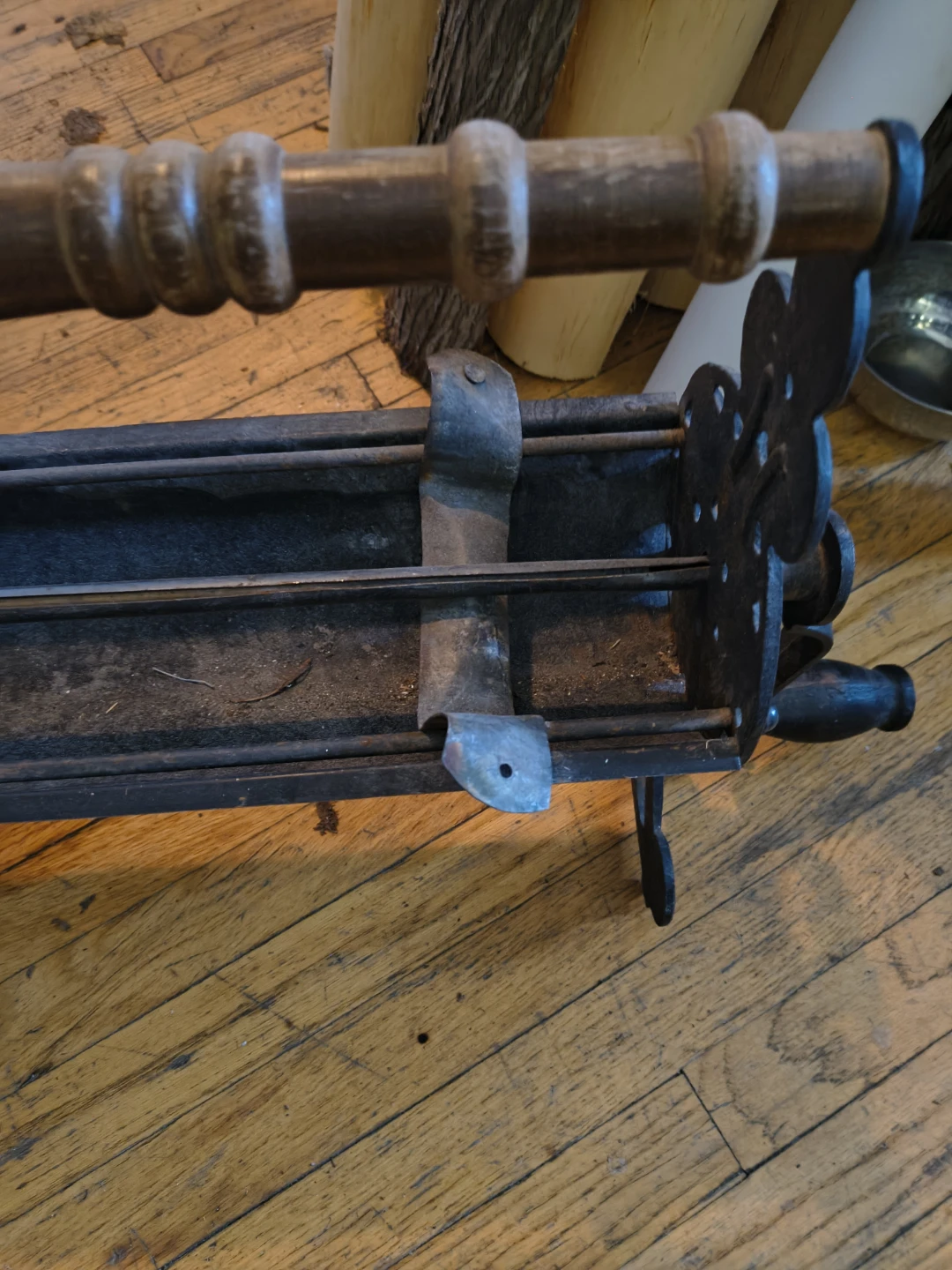 Vintage Cast Iron and Wood Paper Holder - photo 3