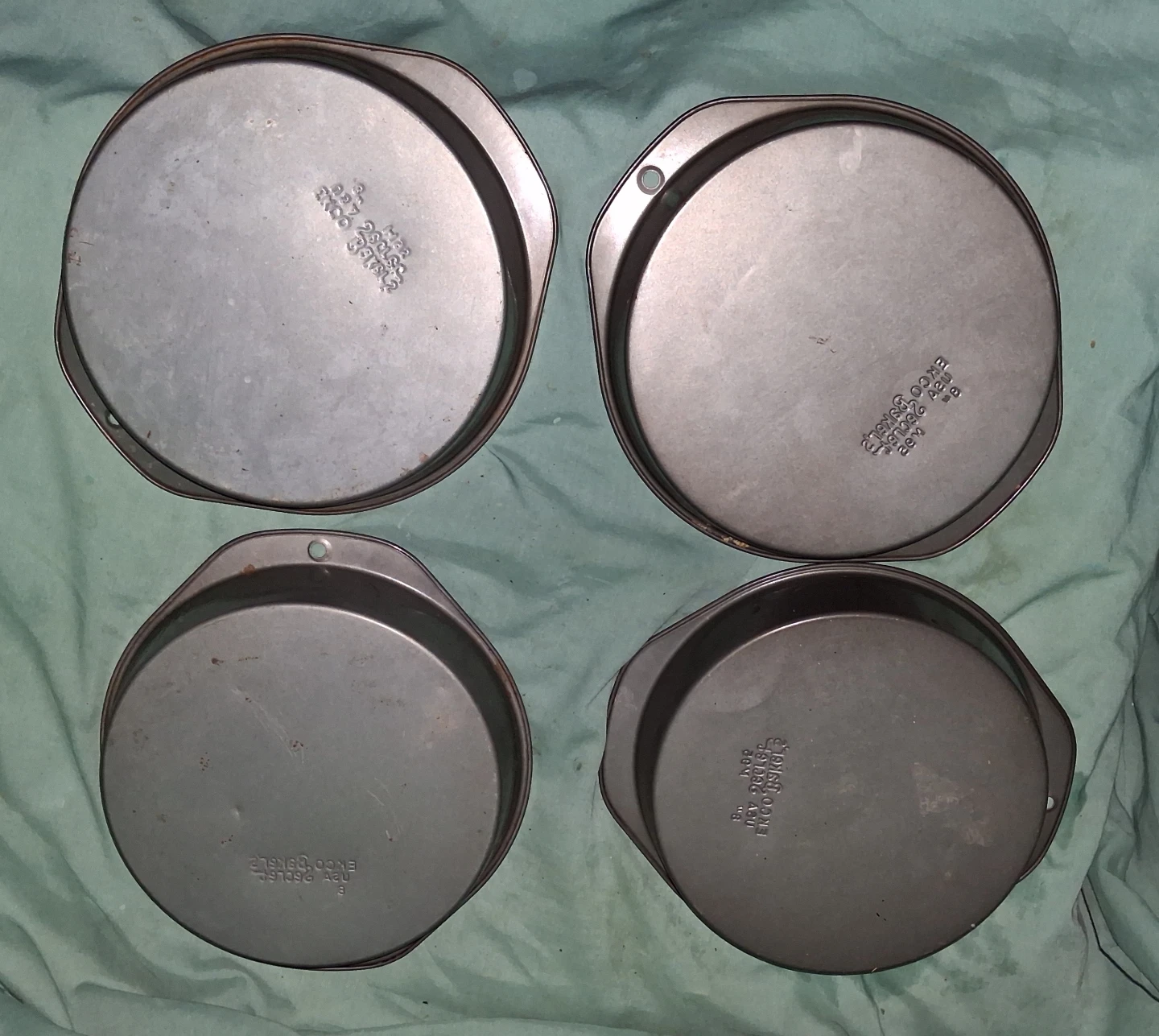 Set Of 4 Vintage EKCO Bakers Secret 8” Cake Pans Made In USA - photo 2