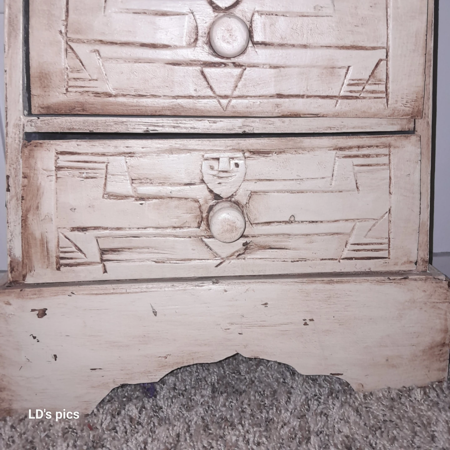 Tall Wooden Pyramid Chest of Drawers - photo 2