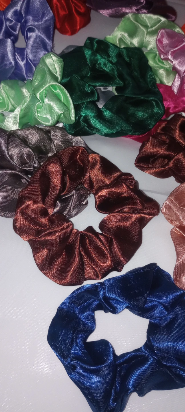 Assorted Satin Hair Scrunchies - Multi-Colour Pack