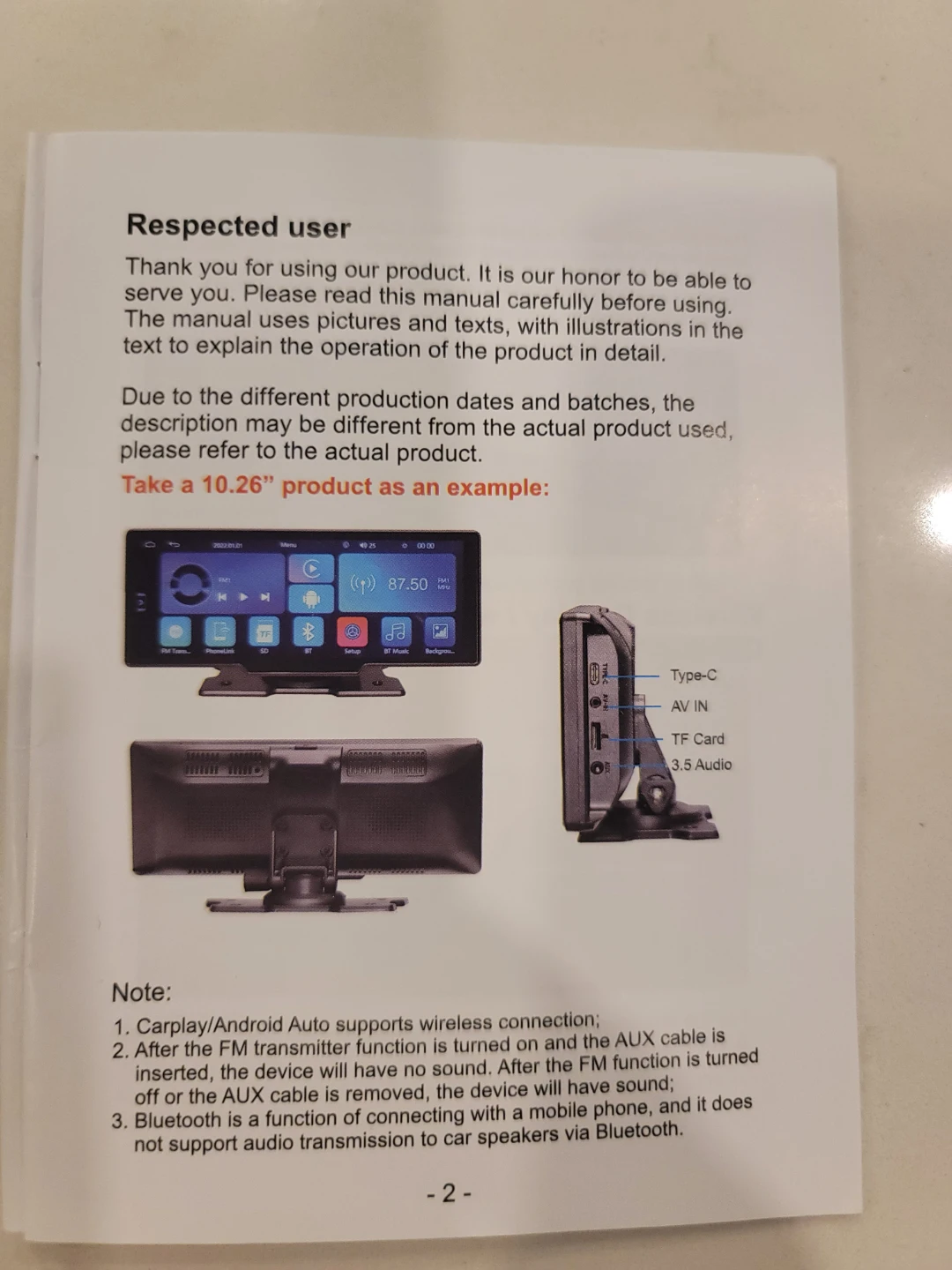 CarPlay Android Auto PND Portable Display - photo 2