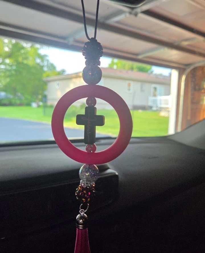 Beaded Car Mirror Hanging Ornament - photo 4