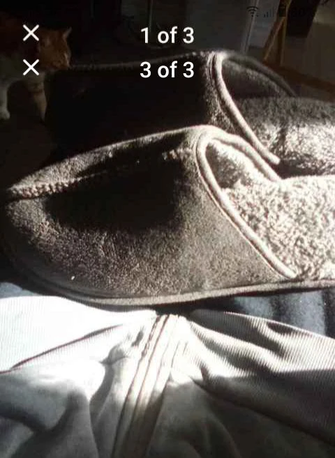 Mens Grey Faux Fur Lined Slippers - photo 3