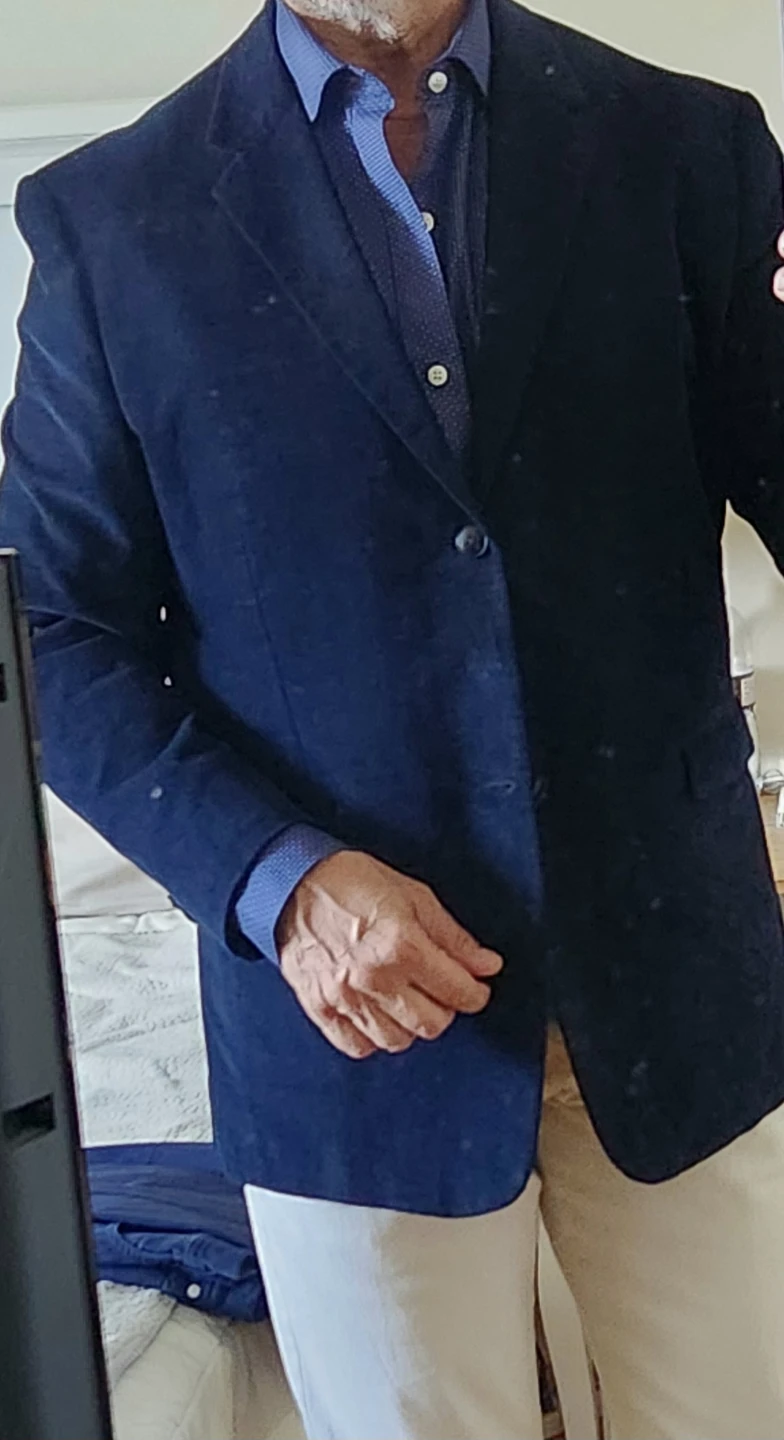Mens "THEORY" Navy Blue Corduroy Blazer - photo 4