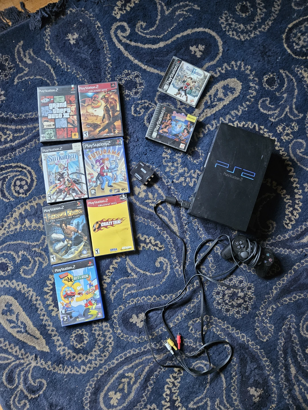 PlayStation 2 Console Bundle with 9 Games and HDMI adaptor