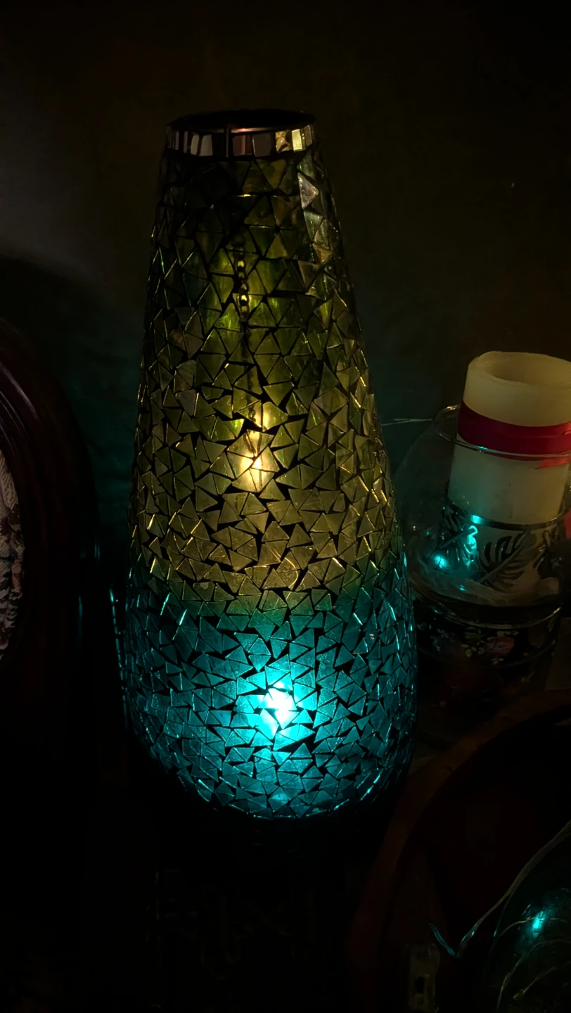 Pier 1 Mosaic Glass Vase/Tea Light Holder - photo 3