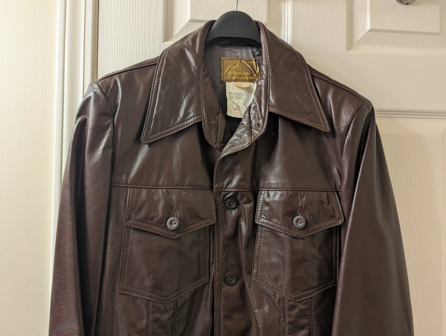 Vintage Sears Men's Leather Jacket Brown Size 38 - photo 3