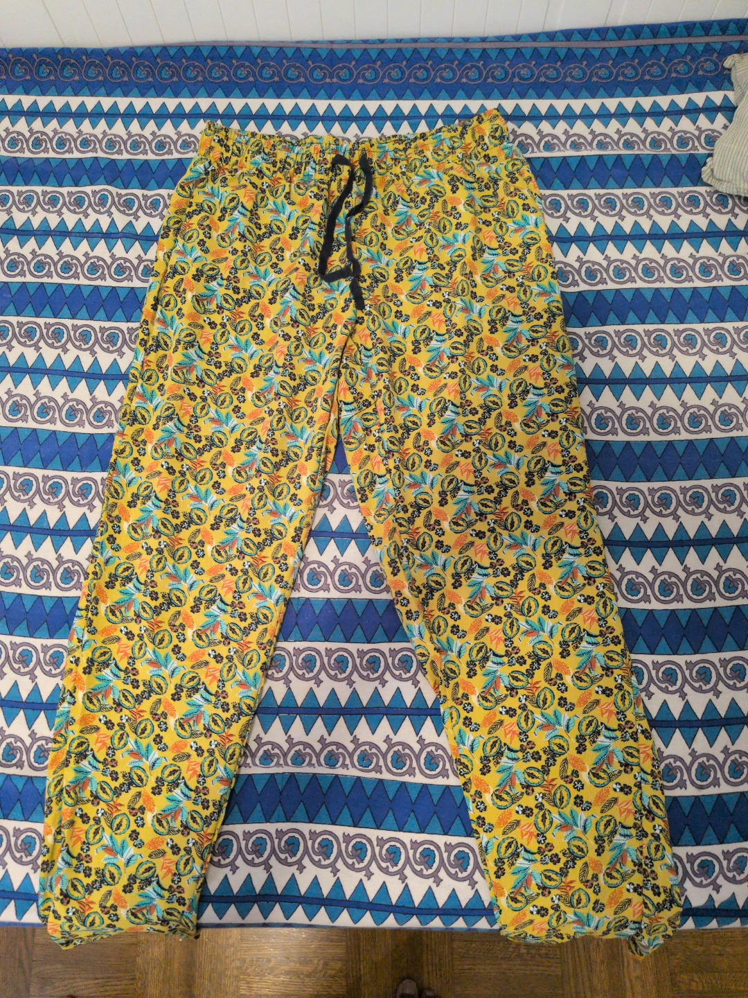 Yellow Floral Print Lounge Pants