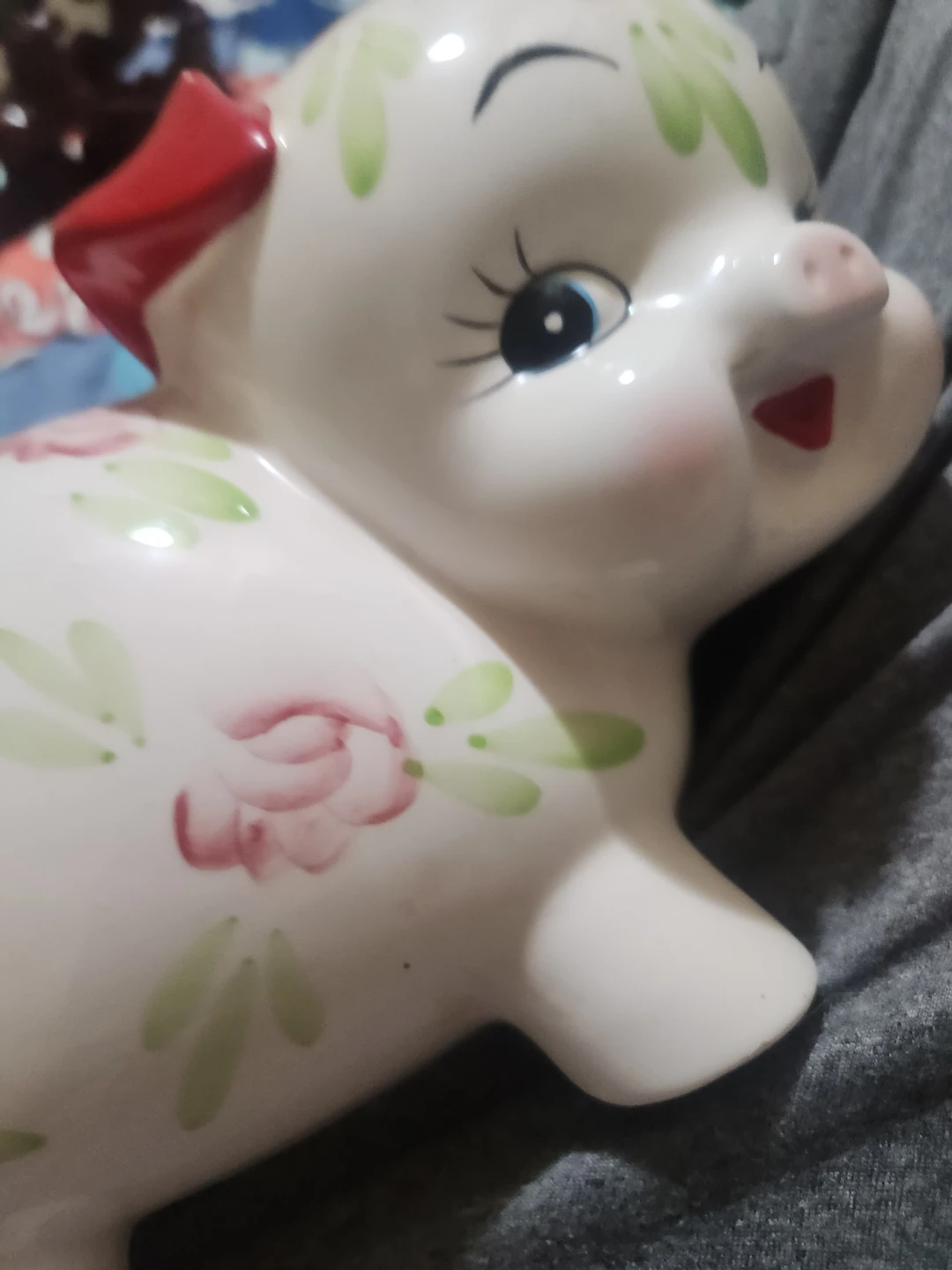 Ceramic Floral Piggy Bank