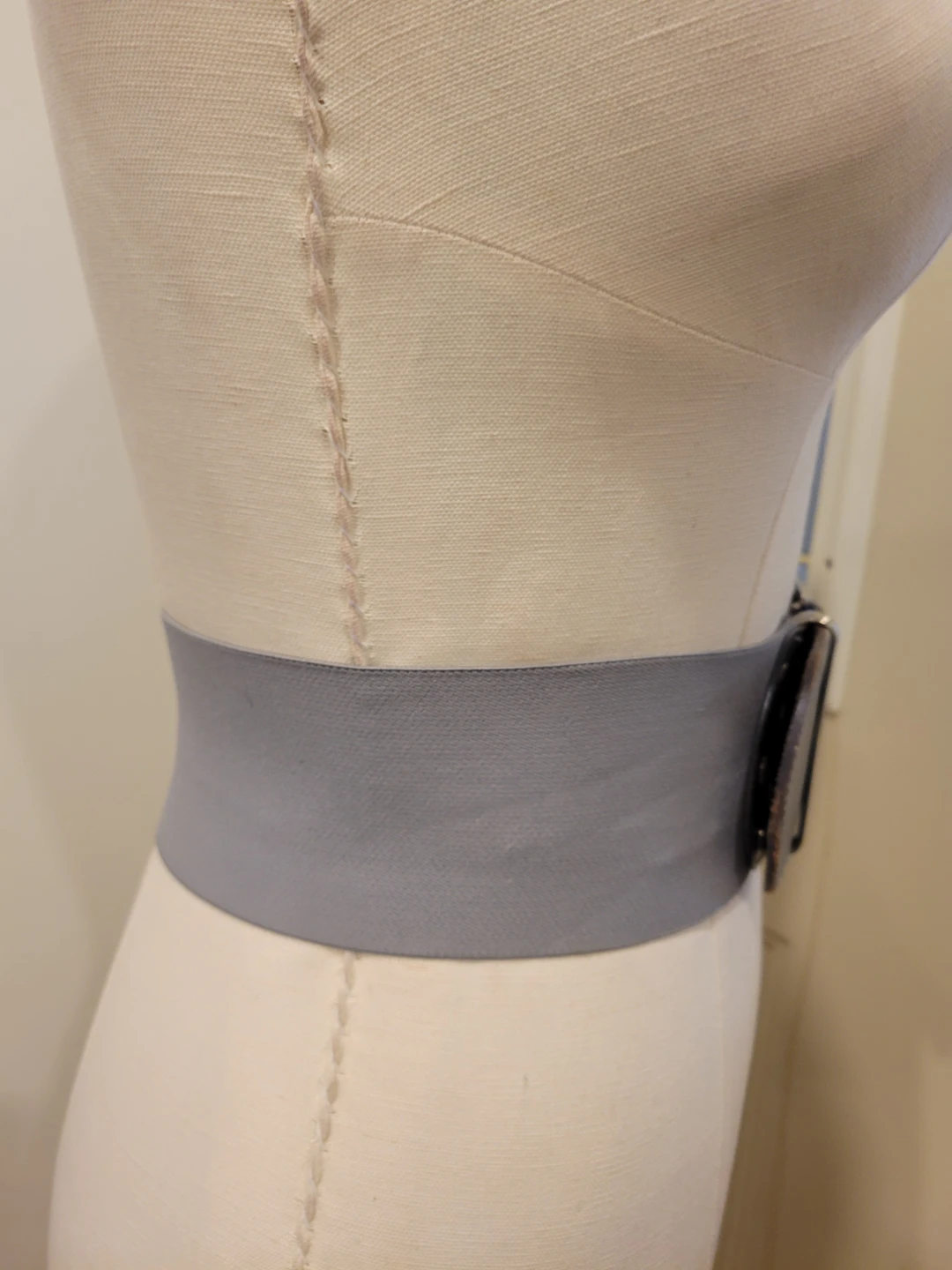 Grey Wide Elastic Waist Belt - photo 2