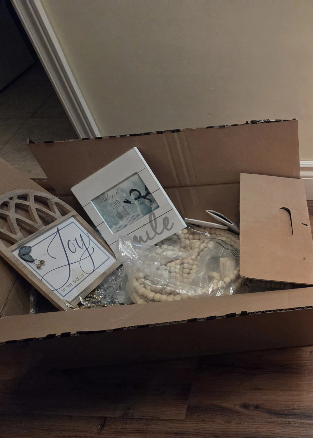 Assorted Christmas Decor and Craft Box