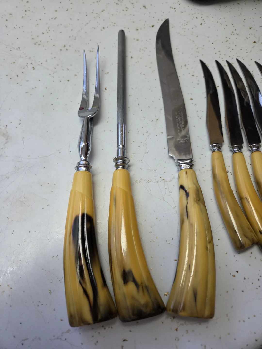 Vintage John Palmer Carving Set and Steak Knives - photo 2